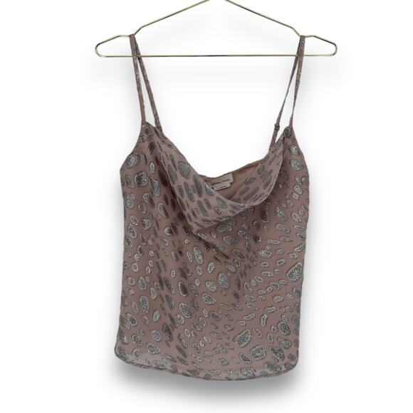 Lovers + Friends Blush Pink and Silver Metallic Animal Print Cami Top, Size S - Picture 8 of 8